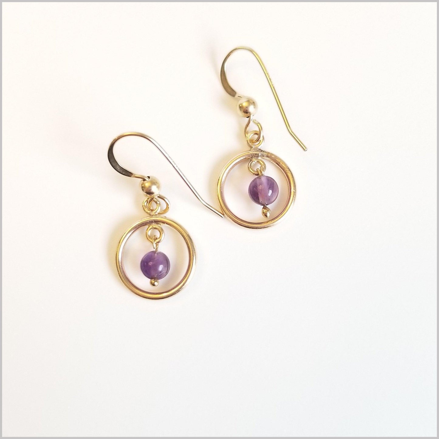 Round Amethyst Dangle