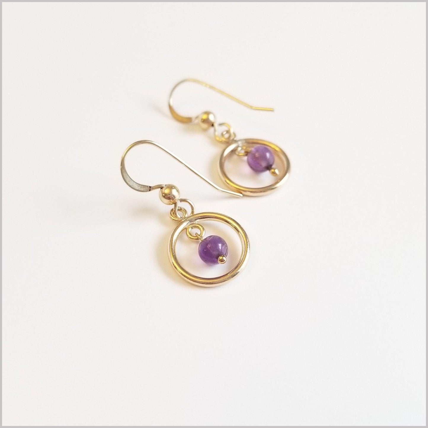 Round Amethyst Dangle