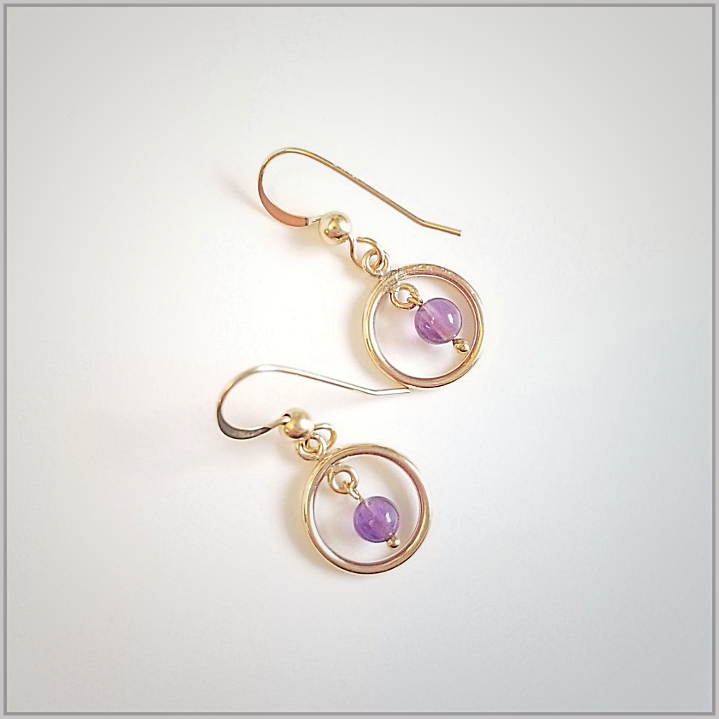 Round Amethyst Dangle