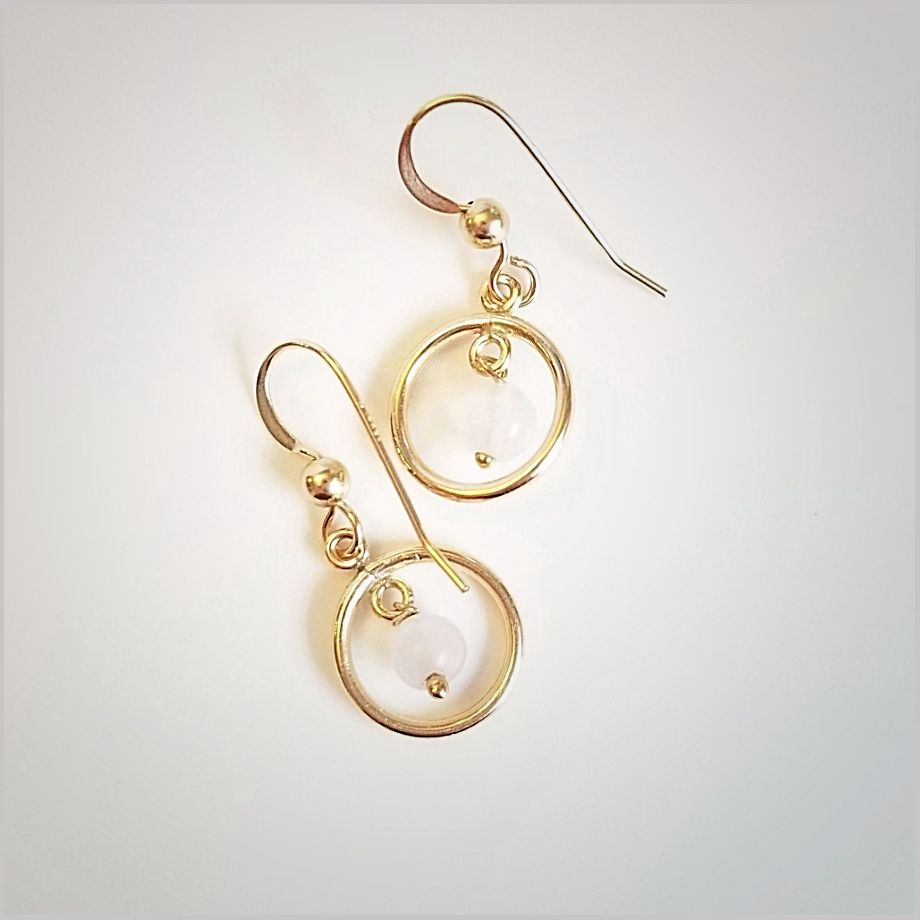 Round Rose Quartz Dangle