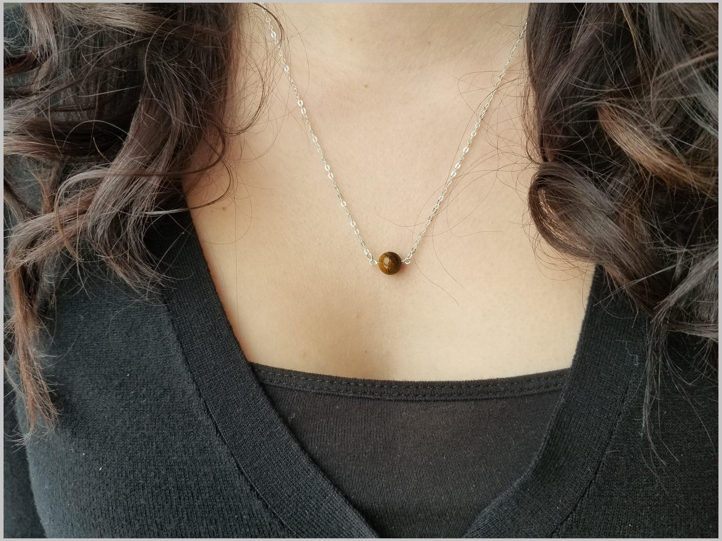 Natural Tigers Eye Bead Necklace