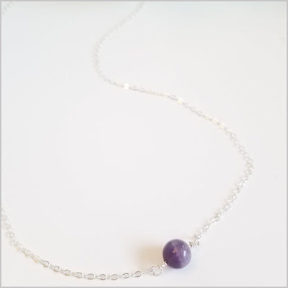 Natural Amethyst Bead Necklace