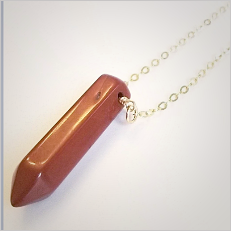 Natural Red Jasper Healing Point Necklace