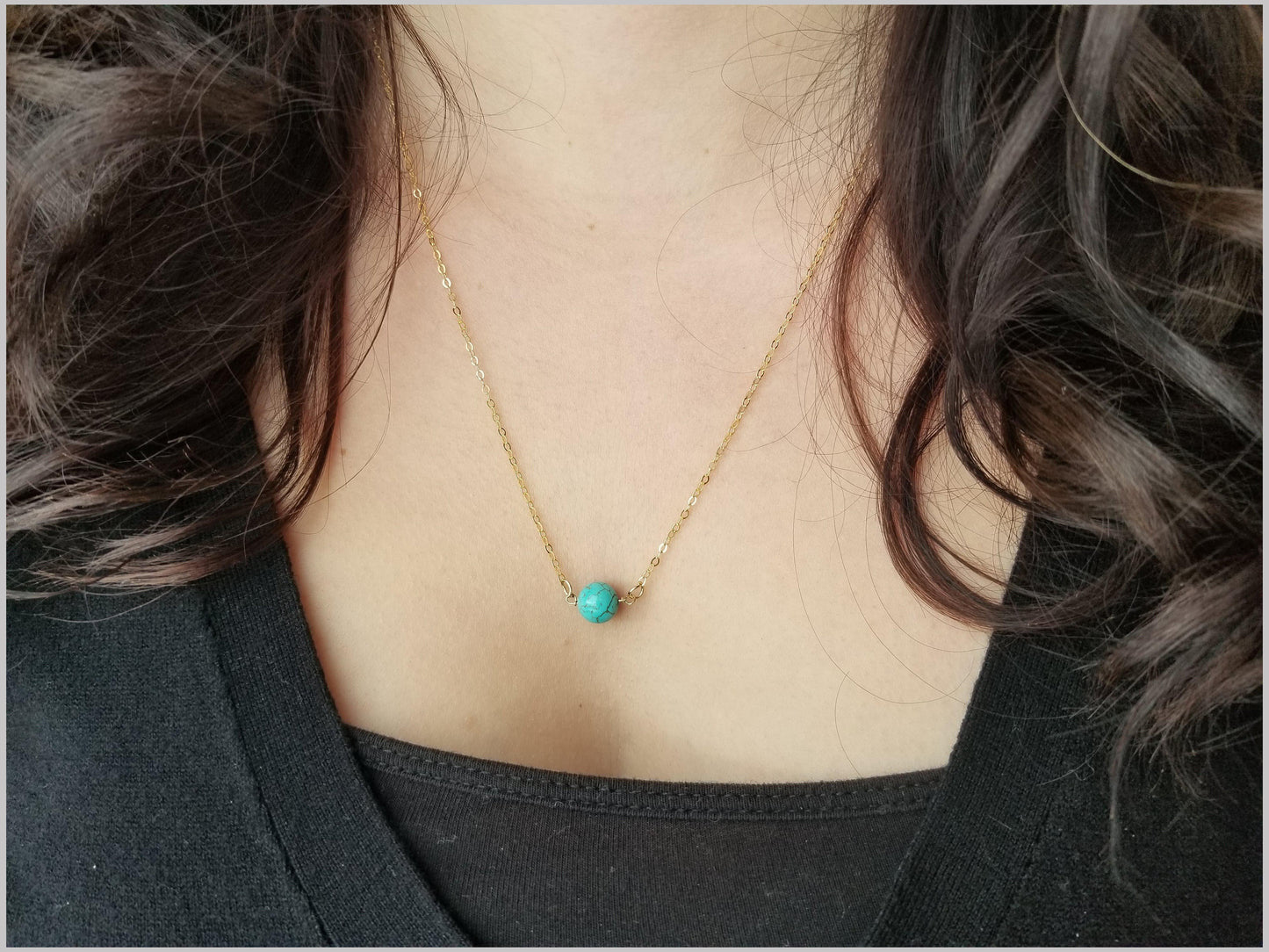 Natural Turquoise Bead Necklace