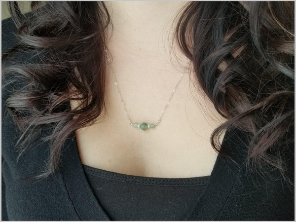 Natural Aventurine and Pearl Necklace