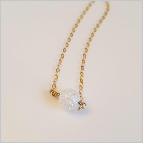 Natural Crackle Quartz Bead Necklace