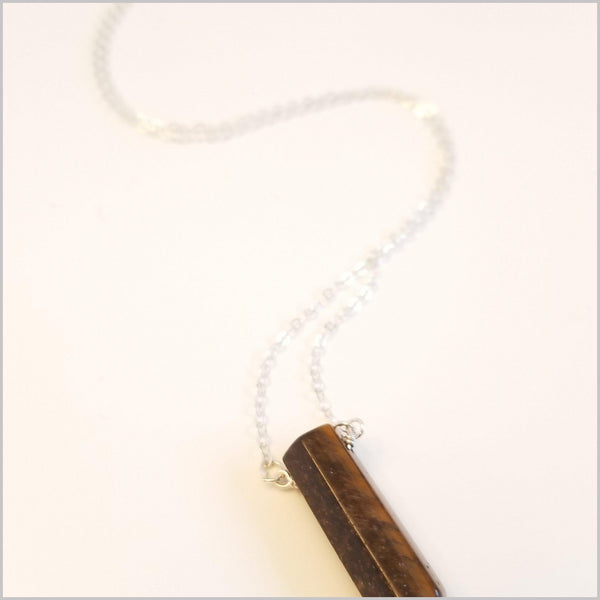 Natural Tigers Eye Healing Point Necklace