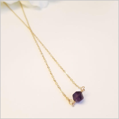 Natural Faceted Amethyst Necklace
