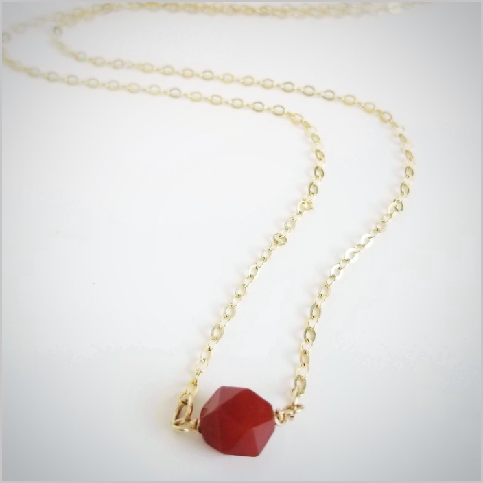 Natural Faceted Carnelian Necklace