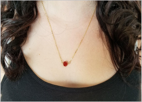 Natural Faceted Carnelian Necklace