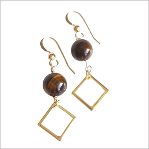 Square Tigers Eye Dangle