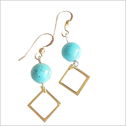 Square Turquoise Dangle