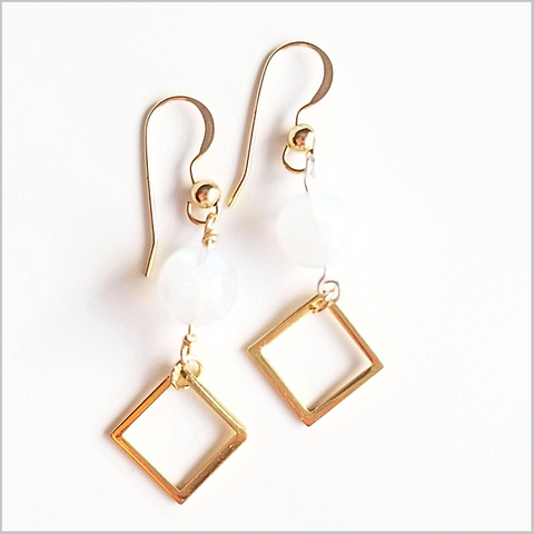 Square Moonstone Dangle