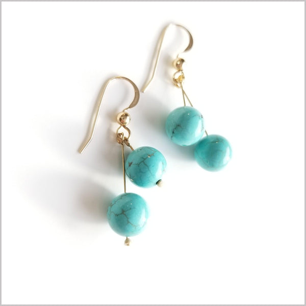 Dual Gemstone Turquoise Dangle