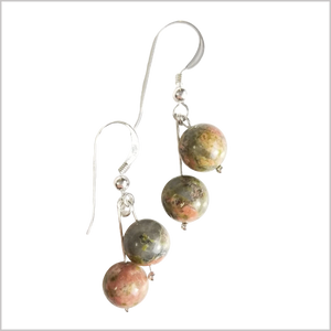 Dual Gemstone Unakite Dangle