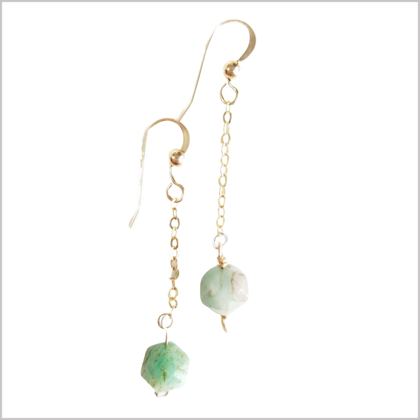 Faceted Amazonite Drop Earring