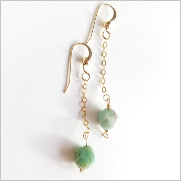 Faceted Amazonite Drop Earring