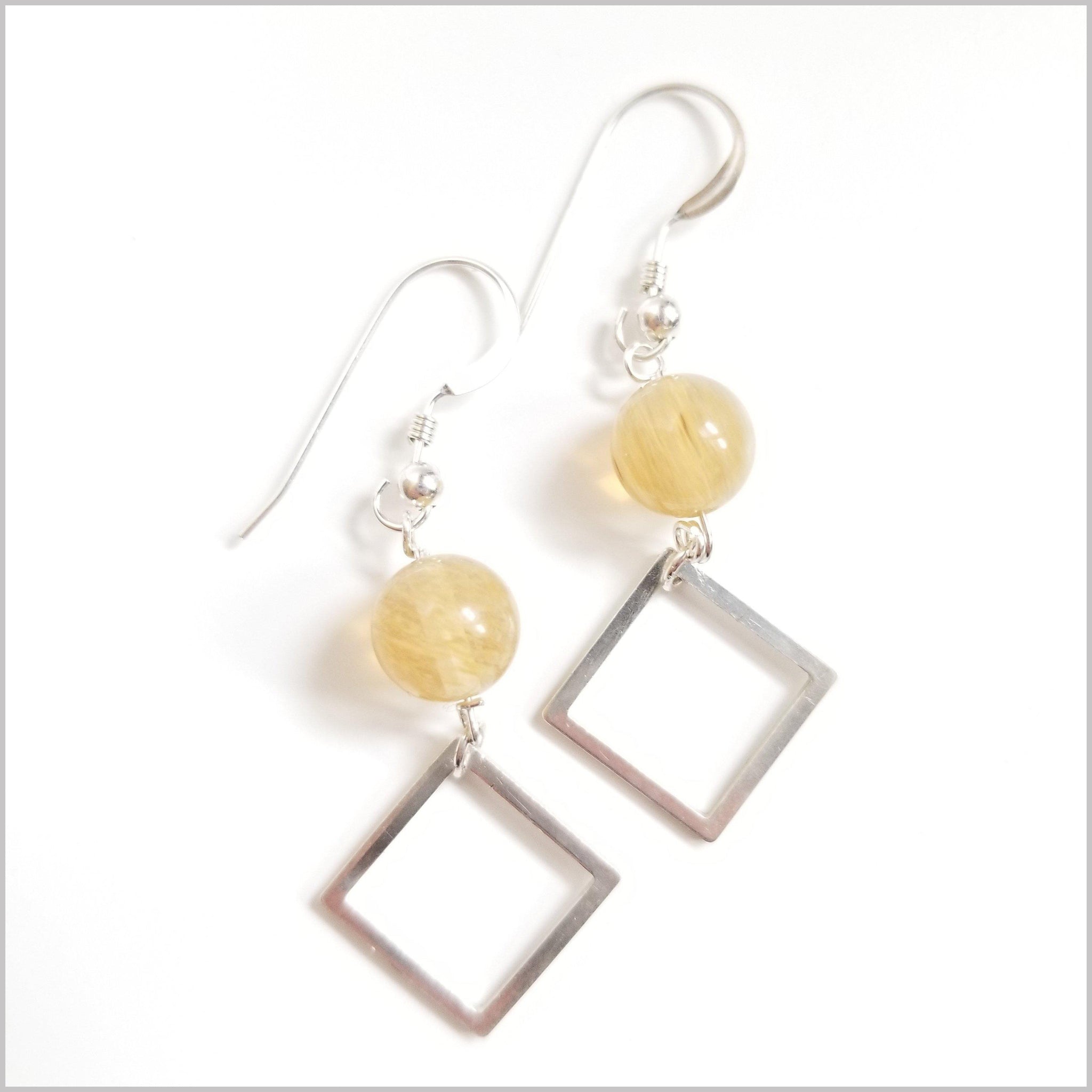 Square Citrine Dangle