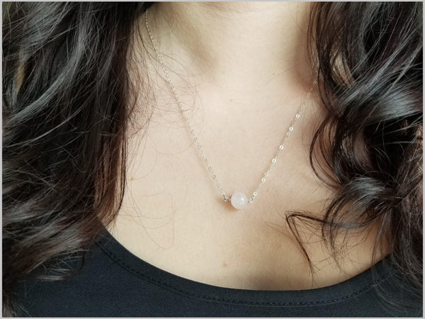 Natural Rose Quartz Bead Necklace
