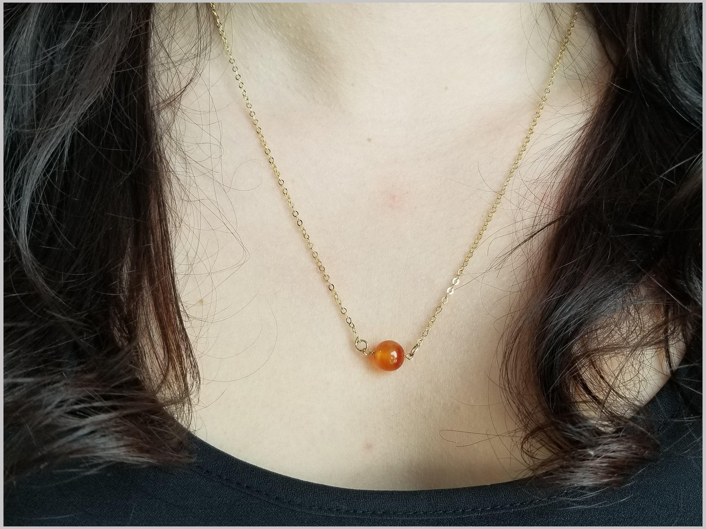 Natural Agate Bead Necklace