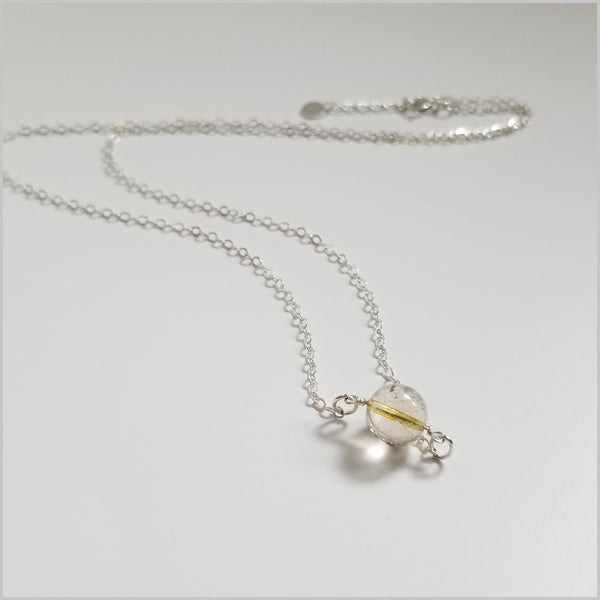 Natural Rutilated Quartz Bead Necklace