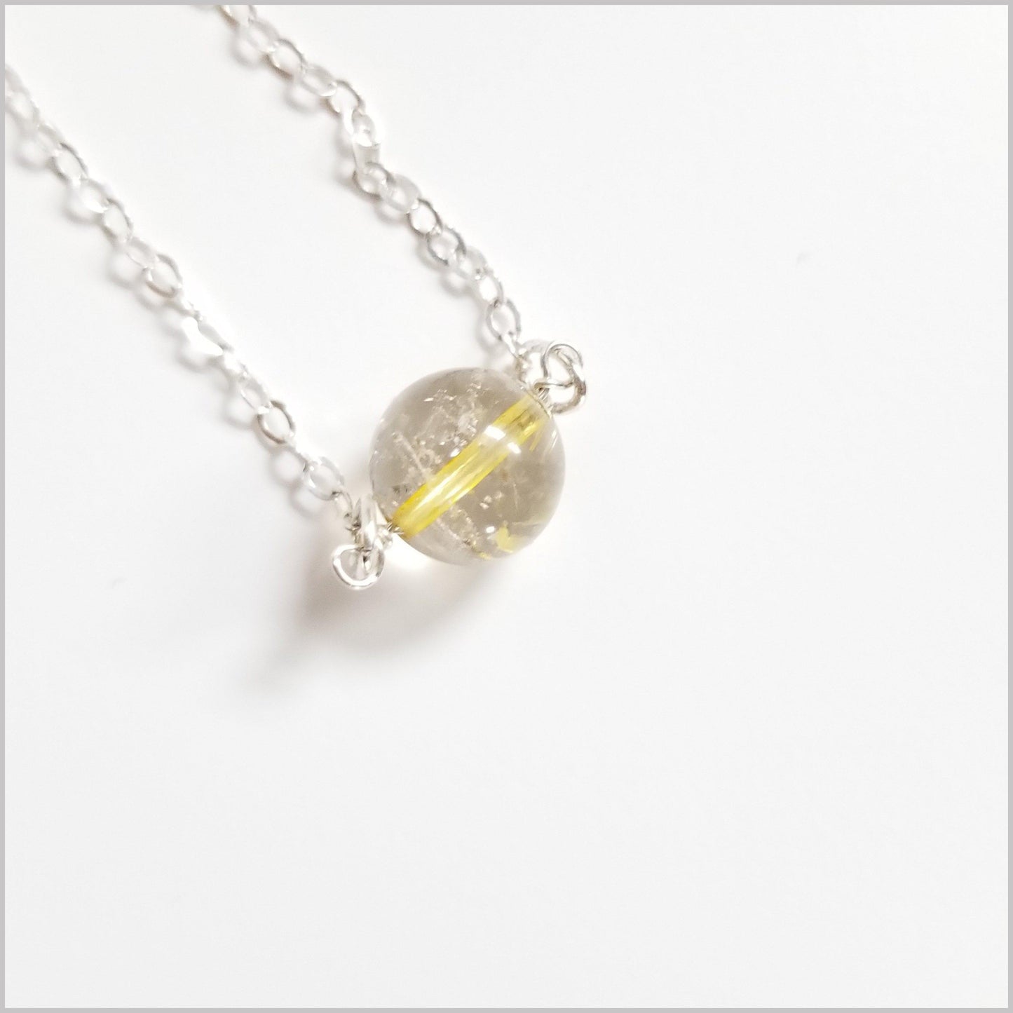 Natural Rutilated Quartz Bead Necklace