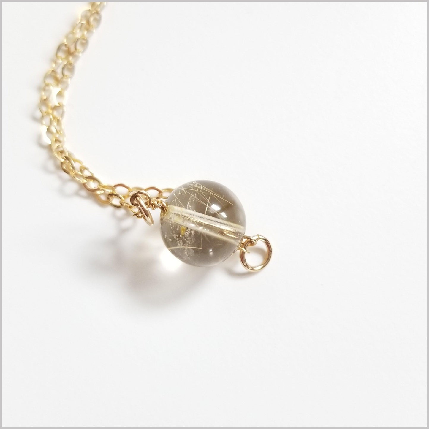 Natural Rutilated Quartz Bead Necklace