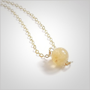 Natural Citrine Bead Necklace