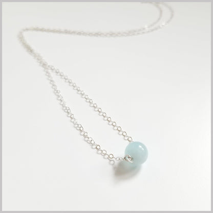 Natural Aquamarine Bead Necklace