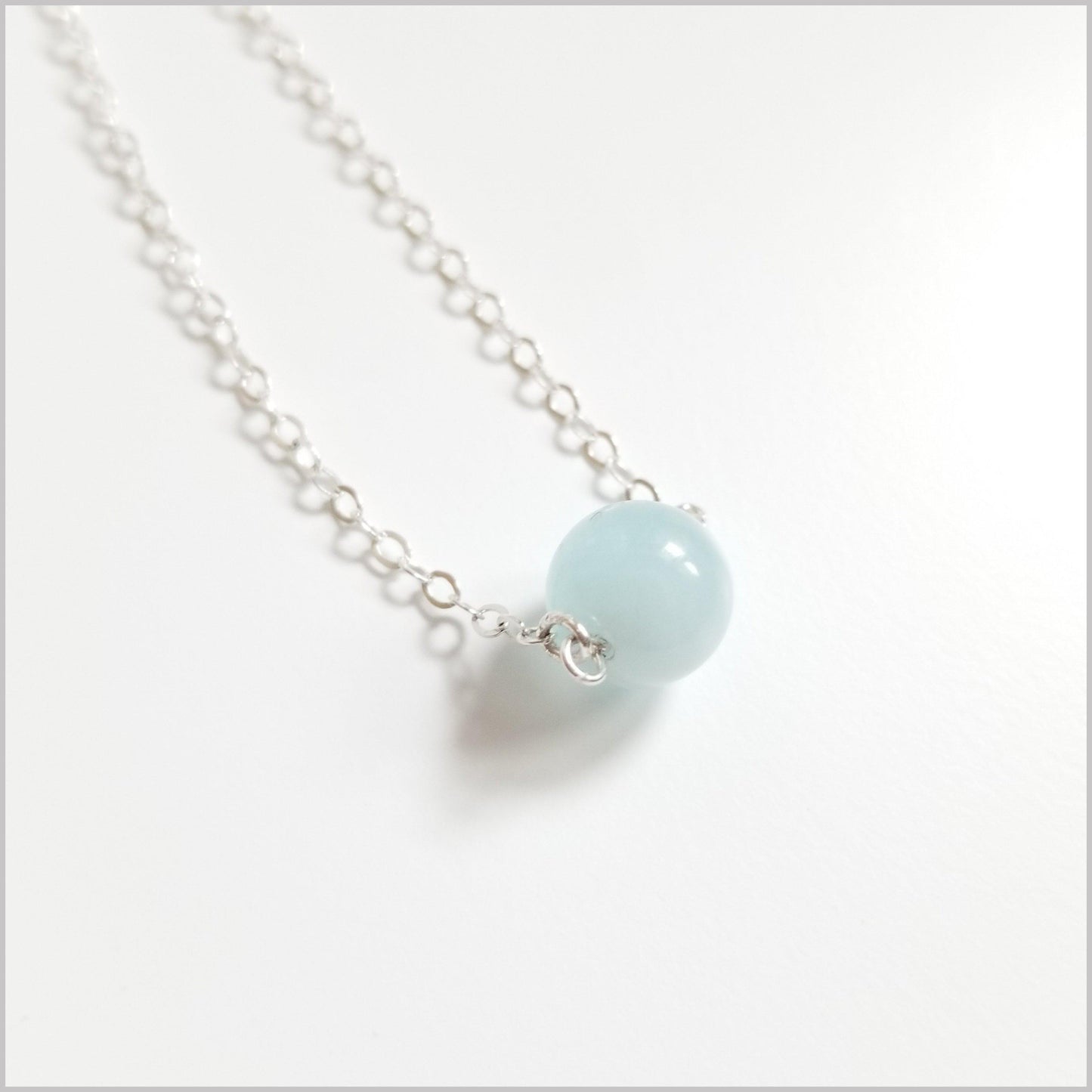 Natural Aquamarine Bead Necklace