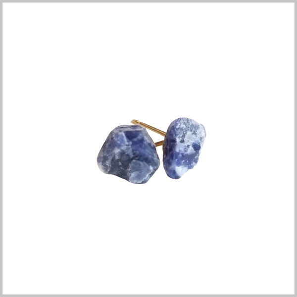 Raw Sodalite Stone Studs