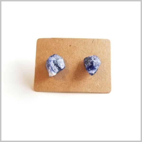 Raw Sodalite Stone Studs