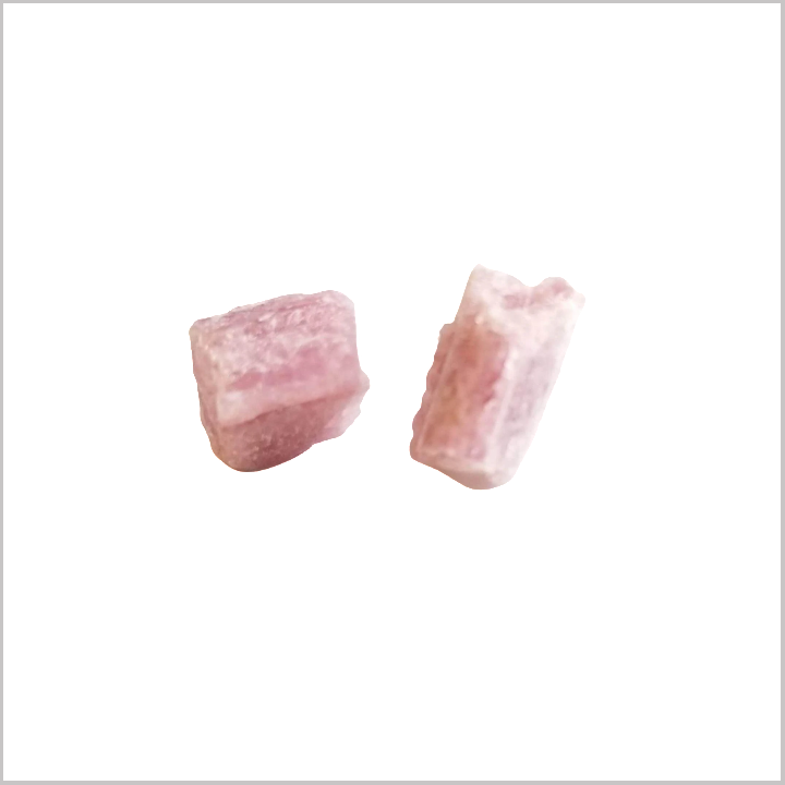 Raw Pink Tourmaline Stone Studs