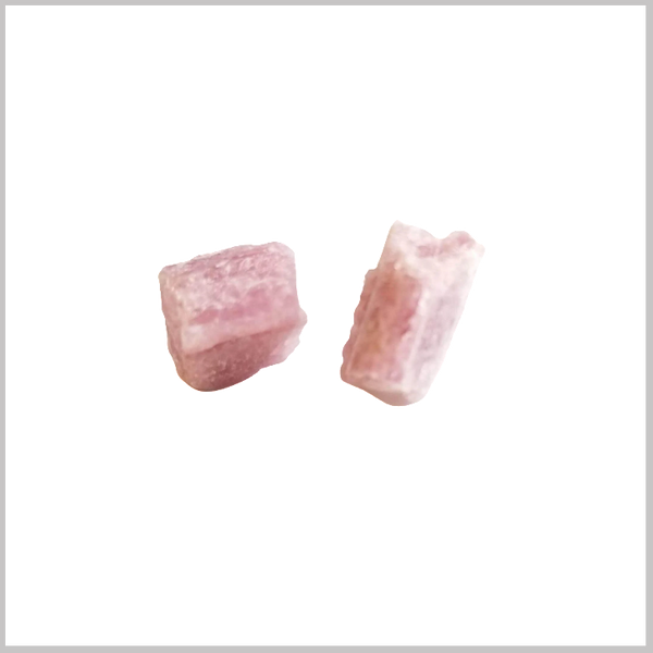 Raw Pink Tourmaline Stone Studs