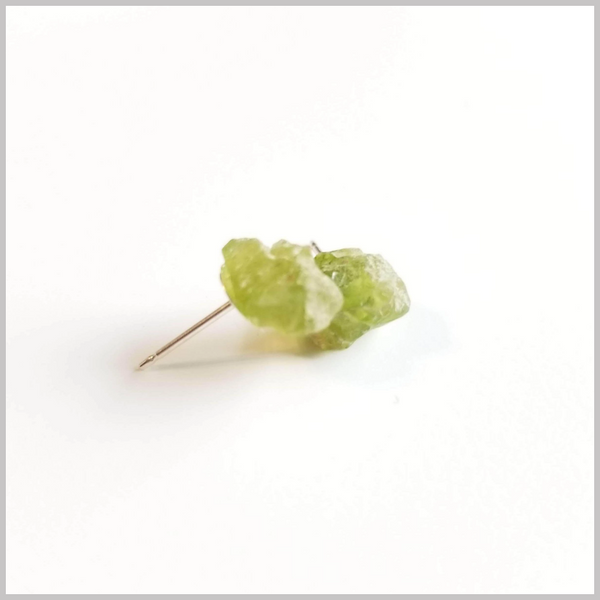 Raw Peridot Stone Studs