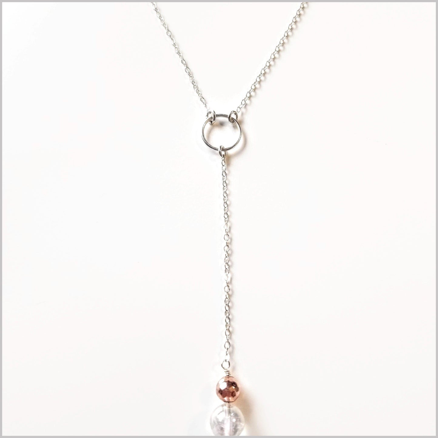 Crackle Quartz Lariat "Y" Necklace