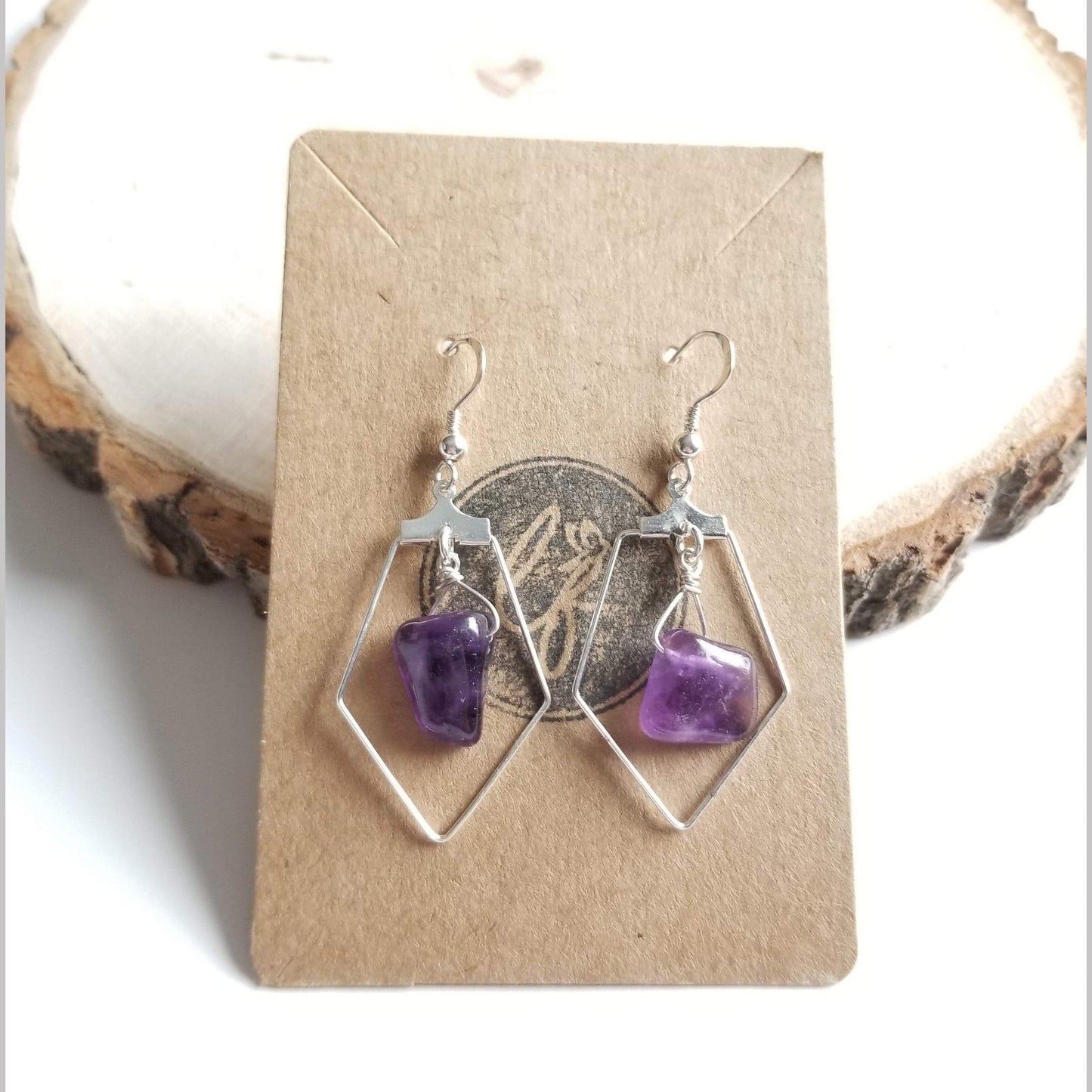 Sacred Pentagon Amethyst Earring