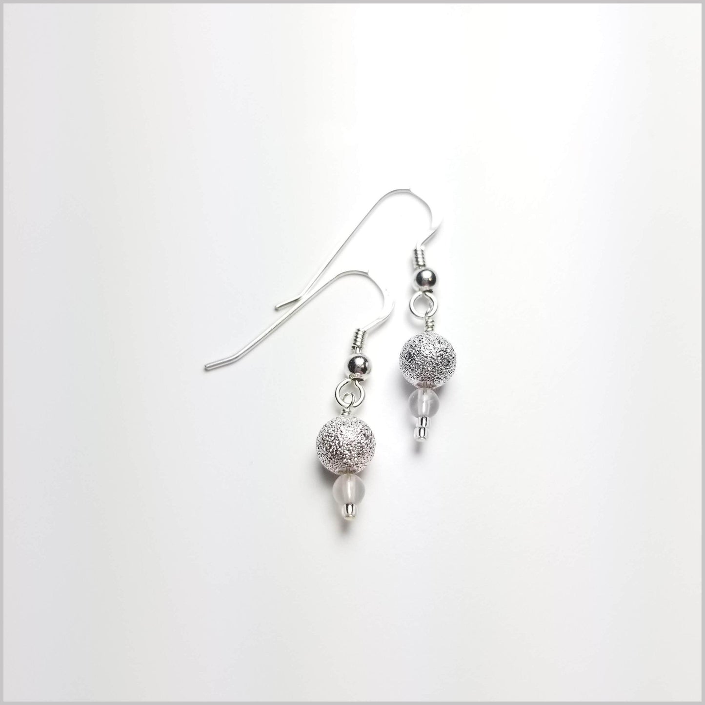 Silver Stardust Bead Earrings