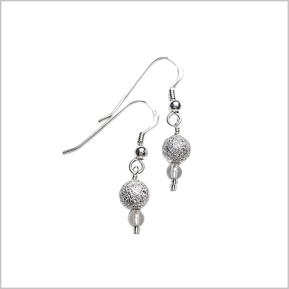 Silver Stardust Bead Earrings