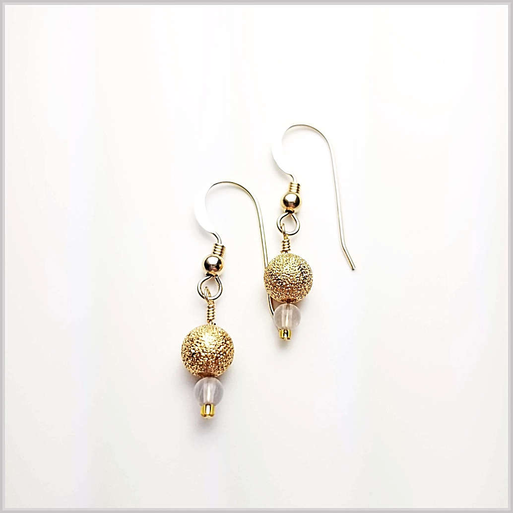 Gold Stardust Bead Earrings