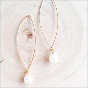 Natural Quartz Round Hoop Earrings