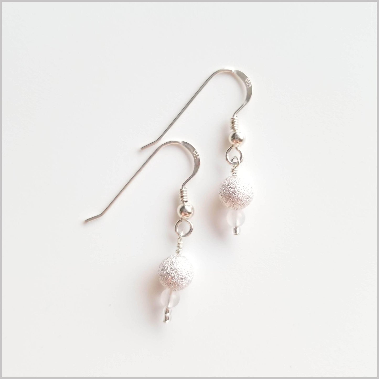 Silver Stardust Bead Earrings