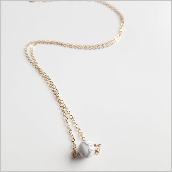 Natural (Matte) Howlite Bead Necklace
