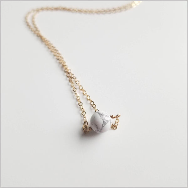 Natural (Matte) Howlite Bead Necklace
