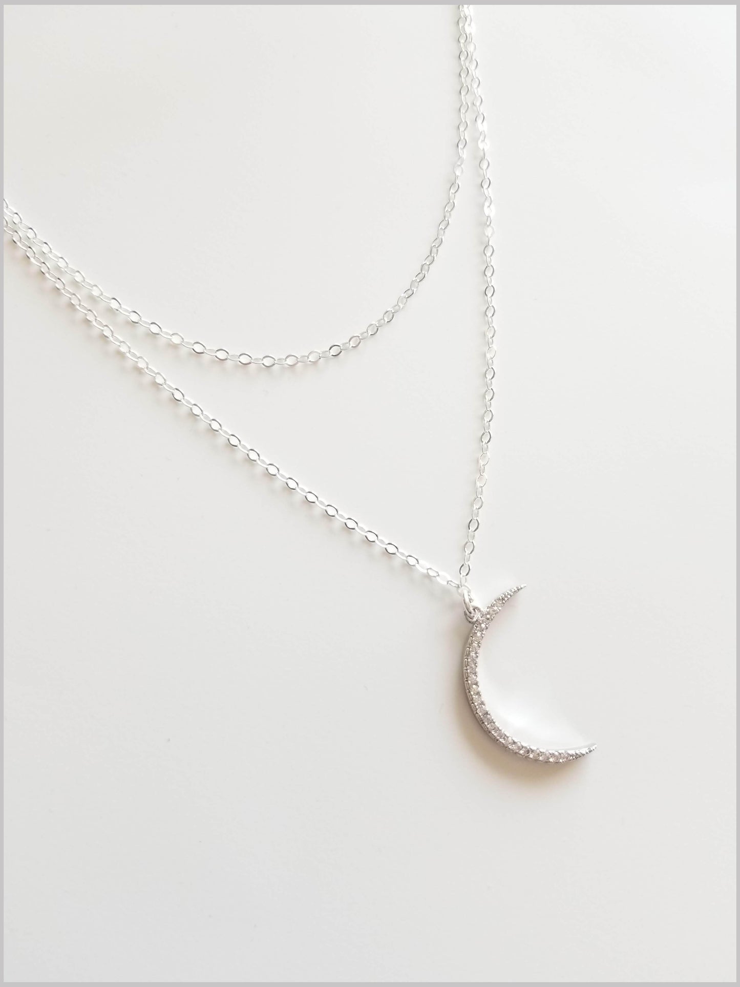 Crescent Moon Layered Necklace