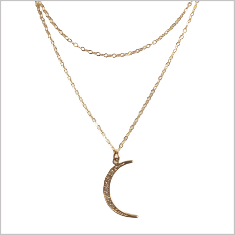 Crescent Moon Layered Necklace