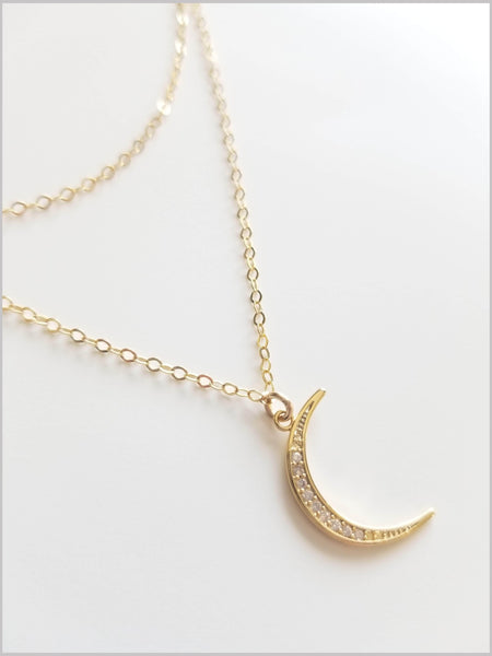 Crescent Moon Layered Necklace